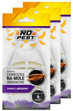 ZAWIESZKA NA MOLE UBRANIOWE ODZIEŻOWE O ZAPACHU LAWENDOWYM NO PEST (3 SZT)