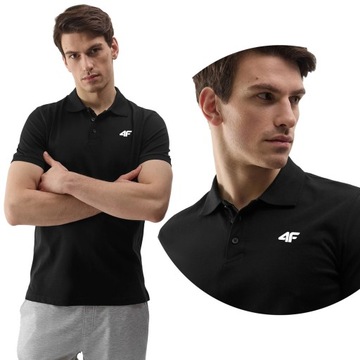 KOSZULKA MĘSKA POLO 4F T-SHIRT BAWEŁNIANY POLÓWKA SPORTOWA LIMITOWANA