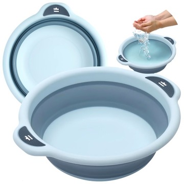 SKŁADANA MISKA SILIKONOWA UNIWERSALNA TURYSTYCZNA KOSZ NA PRANIE 8L