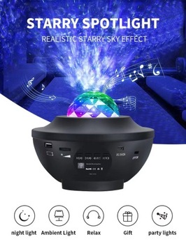 PROJEKTOR GWIAZD RZUTNIK LED LAMPKA BLUETOOTH