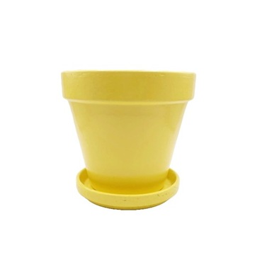 MAŁA DONICZKA OSŁONKA CERAMICZNA 10 cm ŻÓŁTA