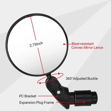 2 шт. велосипедное зеркало для велосипедного руля заднего вида, стопор на 360°