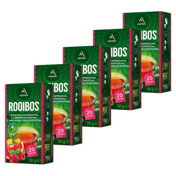 HERBATA ROOIBOS CZERWONA EKSPRESOWA GRAPEFRUIT MALINA ASTRA 100 TOREBEK