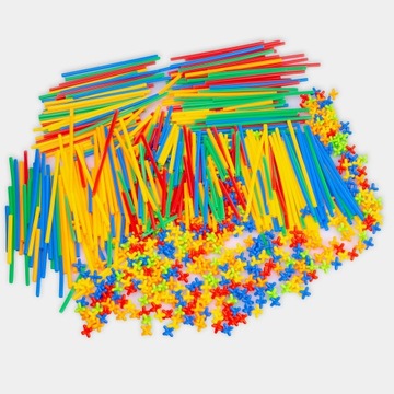 НАБОР СТРОИТЕЛЬНЫХ БЛОКОВ КРЕАТИВНАЯ СОЛОМОЧКА ТРУБКИ 19,5 см XXL 800 шт.