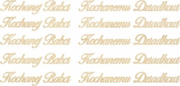 Napis Babca Dziadek prezent baza scrapki decoupage