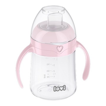 LOVI Pierwszy kubek z ustnikiem 150 ml uchwyt Róż