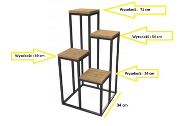 СОВРЕМЕННАЯ МЕТАЛЛИЧЕСКАЯ ПОДСТАВКА ДЛЯ ЦВЕТОВ LOFT ПОДСТАВКА ДЛЯ ЦВЕТОВ, 4x ПОЛКА