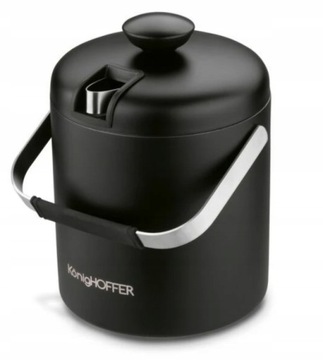Ведро-холодильник KonigHoffer LUGO 1,3 л + щипцы, МАТ ЧЕРНЫЙ