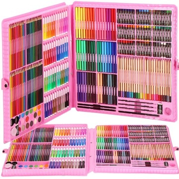 ХУДОЖЕСТВЕННЫЙ НАБОР ДЛЯ РАСКРАСКИ + СПИЧКА РОЗ 258 шт. мелки, фломастеры, краски