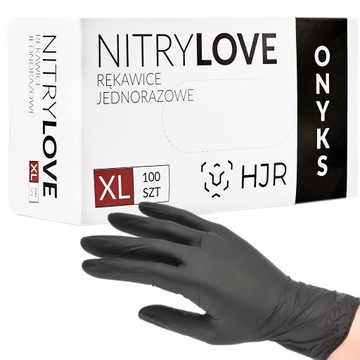 Rękawice HJR Rękawiczki NITRYLOWE CZARNE Onyks BLACK XL