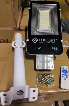 MOCNA DUŻA LAMPA SOLARNA LED ULICZNA OGRODOWA PILOT regulowany panel