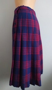 L 40/42 plisowana spódnica kopertowa w kratę wełniana jak szkocki kilt