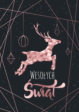 KARTKA ŚWIĄTECZNA KARTKI Koperta Geometryczne Wzor