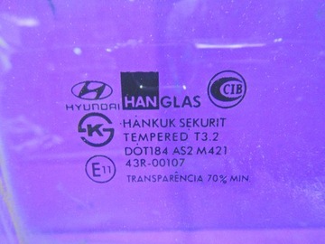 HYUNDAI MATRIX 01- SKLO (OKNO) DVEŘNÍ PRAVÝ ZADNÍ PRAVÁ