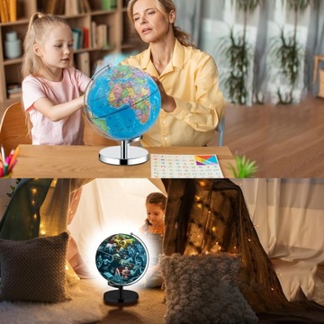 Globus Obrotowy Edukacyjny Do Nauki Dla Dzieci LED Night Light 9,5 cala