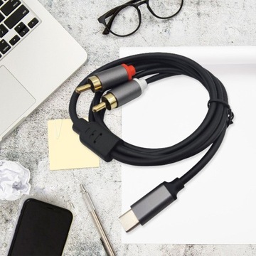 Кабель Type-c — Dual RCA Аудиокабель USB C AUX RCA Y Вспомогательный кабель 1 м