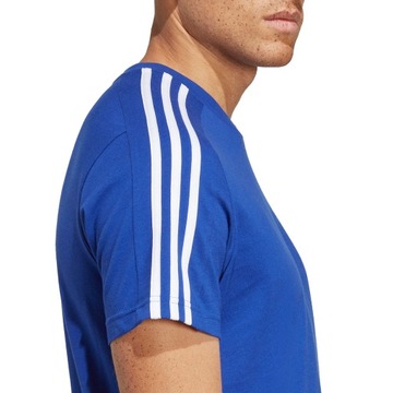 Koszulka męska adidas Essentials Single Jersey 3-Stripes niebieska IC9338 L