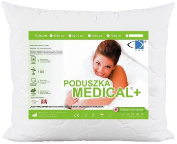 MEDYCZNA Poduszka Medical 40x60 do Spania ANTYALERGICZNA z ZAMKIEM Polska