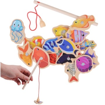 GRA DREWNIANA ŁOWIENIE RYBEK MAGNES MAGNETYCZNE