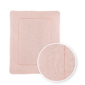 Meyco Baby Mini Knots teddy mata do kojca - soft pink - 77x97cm