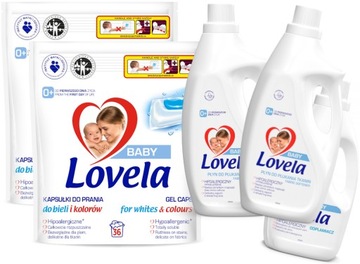 Lovela Kapsułki do prania tkanin 72szt Płyn do Płukania 4L Odplamiacz 1L