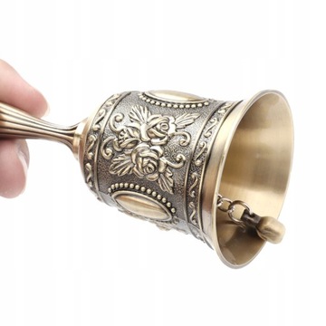 КОЛОКОЛЬЧИК САНТЫ РУЧНОЙ ЛАТУННЫЙ ШКОЛЬНЫЙ ЗВОНОК