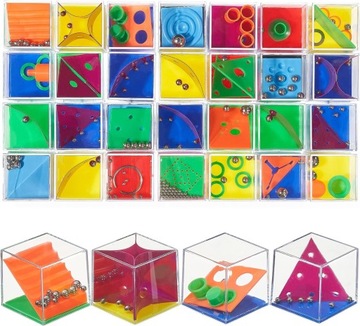 KOSTKA 3D CUBE LABIRYNT KULKOWY GRA LOGICZNA 24 SZT.