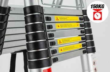 СКЛАДНАЯ АЛЮМИНИЕВАЯ ЛЕСТНИЦА 3,8М (1,9М+1,9М) ШАРНИРНО-ТЕЛЕСКОПИЧЕСКАЯ ЛЕСТНИЦА