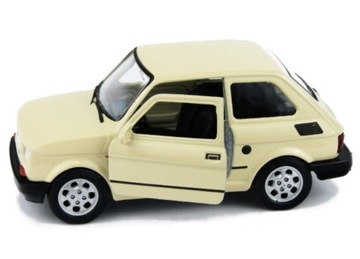 FIAT 126p MODEL METAL WELLY 1:34 MALUCH KREMOWY