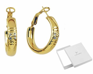 KOLCZYKI ZŁOTE KRYSZTAŁY SWAROVSKI KOŁA KÓŁKA