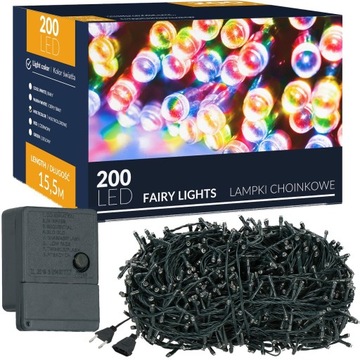 РОЖДЕСТВЕНСКИЕ ЕЛОЧНЫЕ ПОДСВЕТКИ 200 LED 16м OUT/OUT для елки MULTI CHRISTMAS