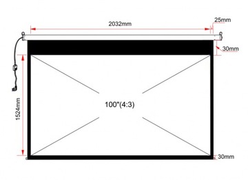 ЭЛЕКТРИЧЕСКИЙ ПРОЕКЦИОННЫЙ ЭКРАН 100 ДЮЙМОВ 4:3 152x203 ПОТОЛОК/СТЕНА + ДИСТАНЦИОННОЕ УПРАВЛЕНИЕ