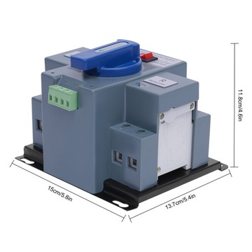 2P 63A ДВОЙНОЙ АВТОМАТИЧЕСКИЙ ВЫКЛЮЧАТЕЛЬ ПИТАНИЯ