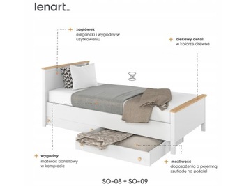 STORY кровать с матрасом для девочки, 2 ящика