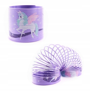 JEDNOROŻEC MAGICZNA SPRĘŻYNA 7CM RÓŻNE KOLORY