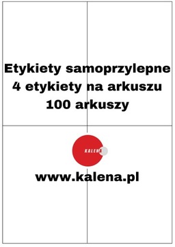 Etykiety samoprzylepne A6 (1/4 A4) 400szt. Mocny klej.