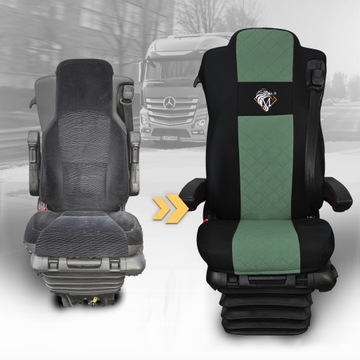 Pokrowce na fotele MERCEDES ACTROS MP4, MP5 ZIELONY