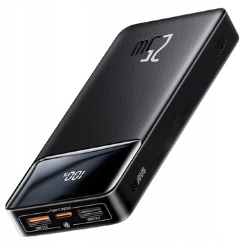 BASEUS SZYBKI POWER BANK 20000MAH 25W PD 3x USB USB-C TYP-C 3A QC 3.0