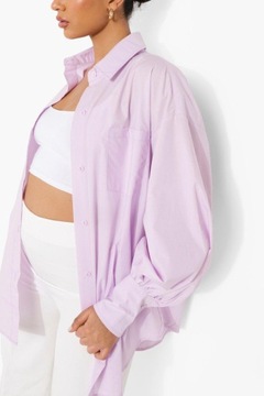 BOOHOO O3I LUŹNA KOSZULA OVERSIZE FIOLETOWA R. S
