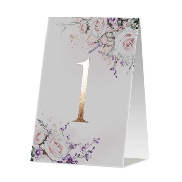 Złocone numerki numery na stół weselny stoły 7szt