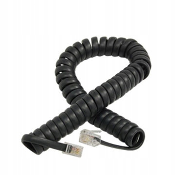 Kabel telefoniczny spirala Rj11 2m czarny