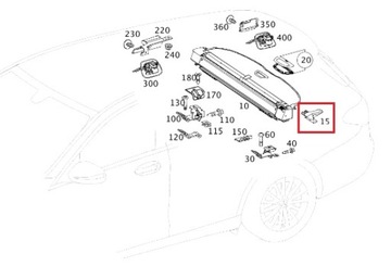 MERCEDES TŘÍDA C W205 VŘETENO ROLETA PROTISLUNEČNÍ PRAVÝ