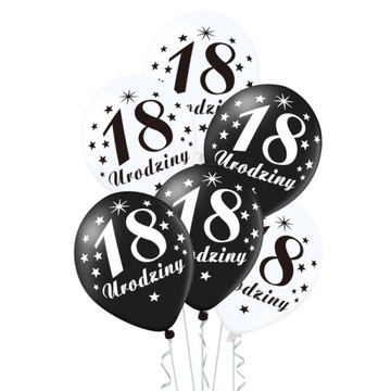 Balony 18 urodziny 6szt 12