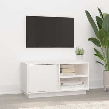 SZAFKA POD TELEWIZOR BIAŁA 80X35X40,5CM DREWNO SOS