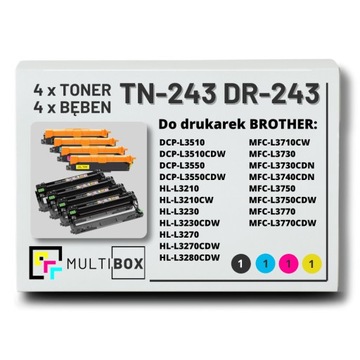 4x Toner TN243 CMYK + DR-243CL MFC-L3730 DCP-L3510