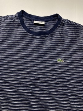 LACOSTE ORYGINALNY bawełniany T SHIRT/ koszulka w paski rozmiar XXL