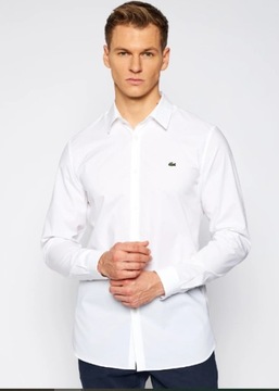 KOSZULA MĘSKA LACOSTE SLIM FIT BAWEŁNA r. 40 /M WHITE