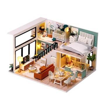 Domek dla lalek Diy miniaturowy zestaw akcesoriów do