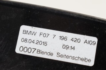 BMW 5 GRANÁT TURISMO F07 530D 2015 RHD ZADNÍ PRAVÁ LIŠTA ZDOBENÁ SHADOW LINE