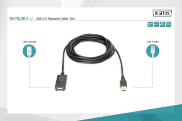 Удлинительный кабель DIGITUS Active USB A 2.0, 5 м